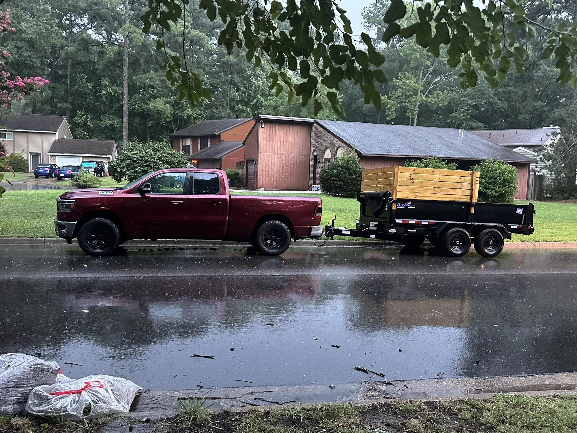 Pickup truck and work trailer