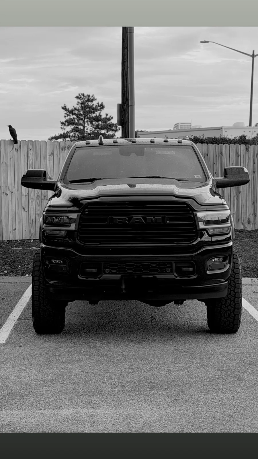 Front view of Rock Solid work truck